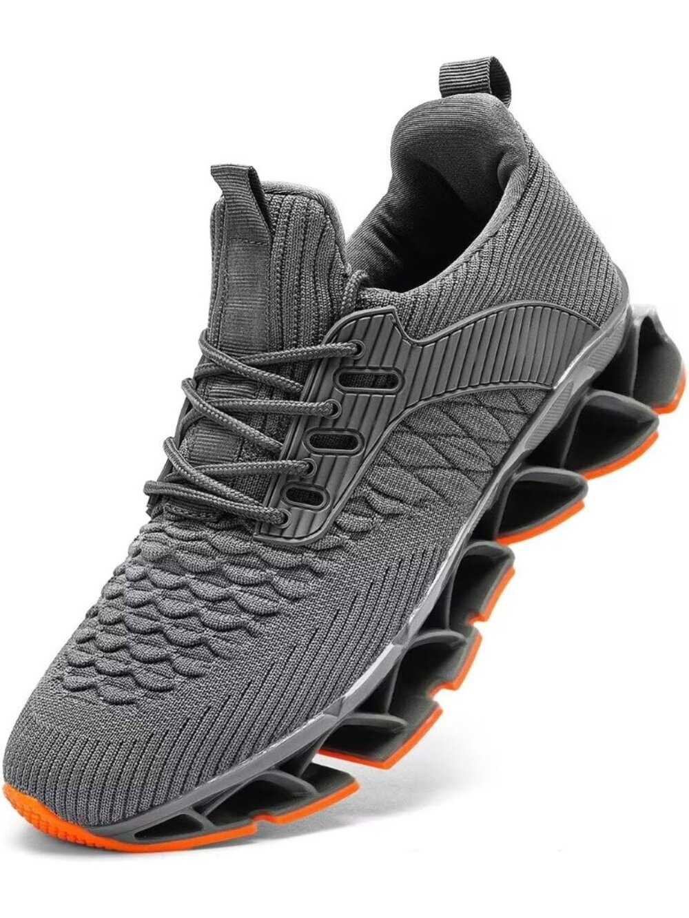 Men's Dark Grey Slip On Walking Running Casual Blade Tennis Sneakers Shoes